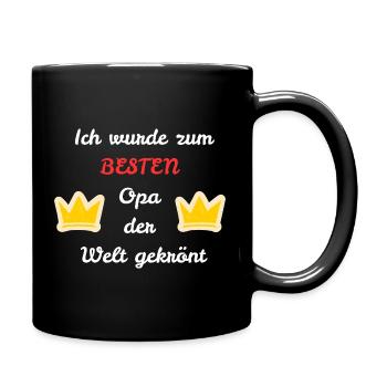 Zum besten Opa der Welt gekrönt - Tasse einfarbig - Schwarz - Rechts