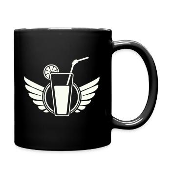Cocktail d’ailes avec tranche de citron - Mug uni - noir - Droite