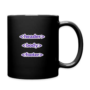 Code Stil: Header, Body, Footer - Für jeden - Tasse einfarbig - Schwarz - Rechts