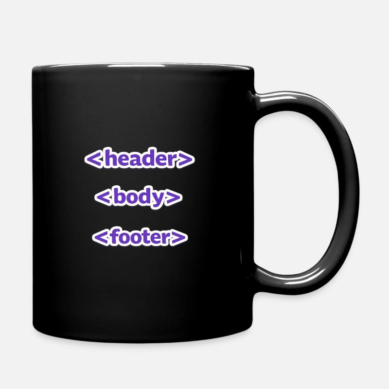 Code Style: Header, Body, Footer - For Everyone - Full Colour Mug - black