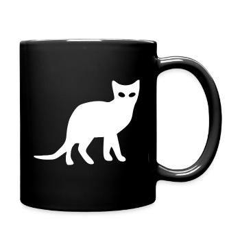 Silhouette de chat Cadeau Cadeau Amoureux des Chats - Mug uni - noir - Droite