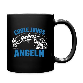 angeln coole jungs geschenk männer - Tasse einfarbig - Schwarz - Rechts