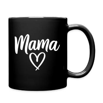 Mama Heart Script Handwritten Love - Full Colour Mug - black - Right