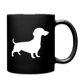 Dachshund Hunde Design Geschenk Dackelbesitzer - Tasse einfarbig - Schwarz - Rechts