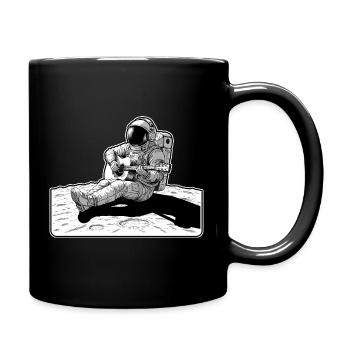 Astronaut Music Guitar Moon - Full Colour Mug - black - Right