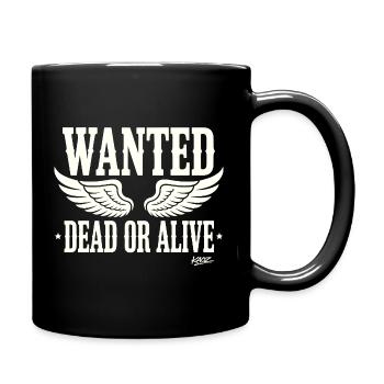 Wanted Dead or Alive with wings - Full Colour Mug - black - Right