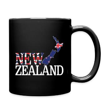 Neuseeländische Landkarte - Tasse einfarbig - Schwarz - Rechts