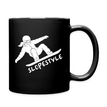 Slopestyle Snowboard Action Geschenk - Tasse einfarbig - Schwarz - Rechts