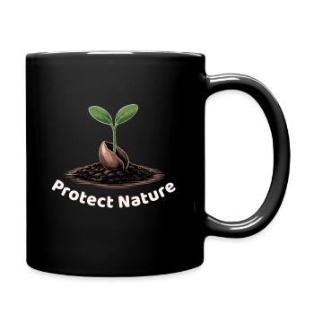 Schütze die Natur Logo - Tasse einfarbig - Schwarz - Rechts