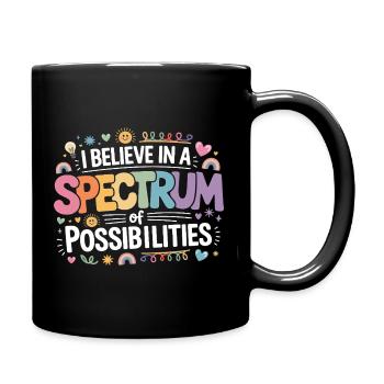 Regenbogen zur Unterstützung der Autismus-Aufklärung - Tasse einfarbig - Schwarz - Rechts