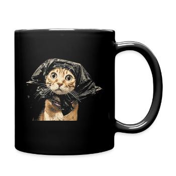 Cat Coat Ghost in the Shadows - Full Colour Mug - black - Right