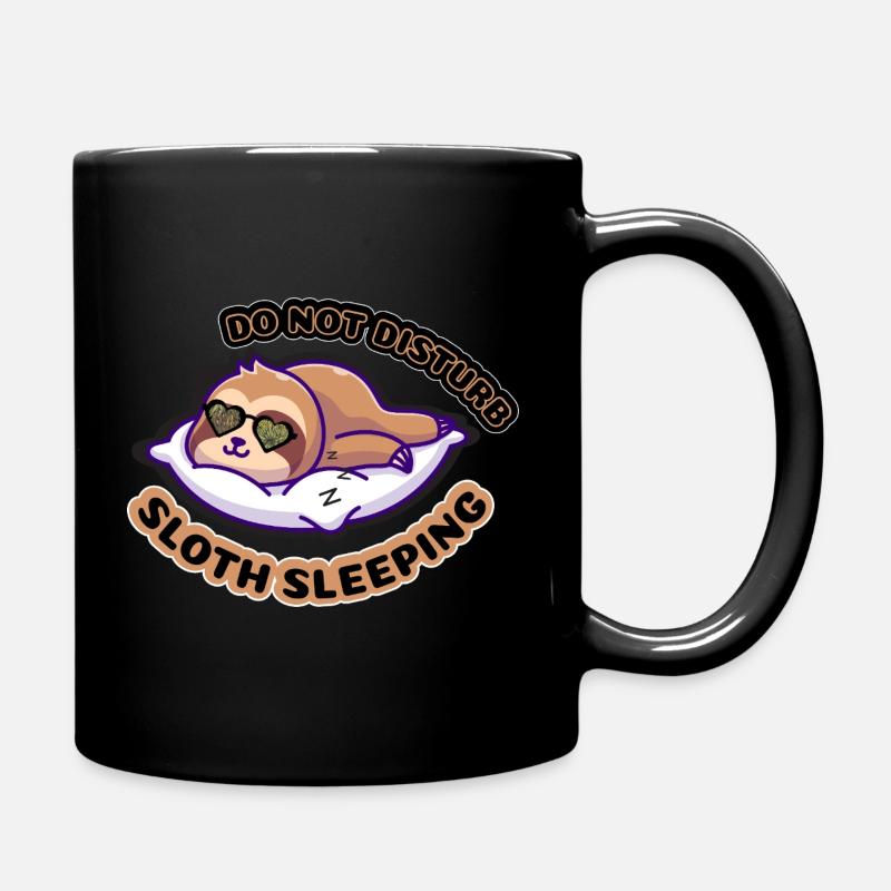 Do Not Disturb Sloth Sleep - Full Colour Mug - black