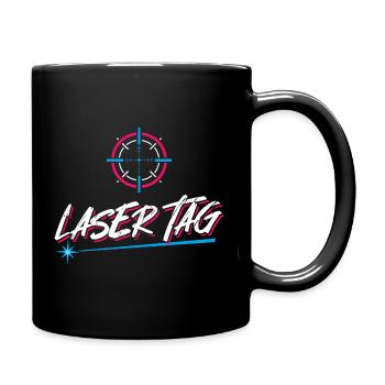Retro Laser Tag Neon Gaming Design - Full Colour Mug - black - Right