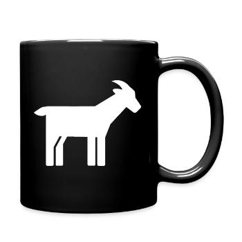 Graphisme minimaliste de silhouette de chèvre - Mug uni - noir - Droite