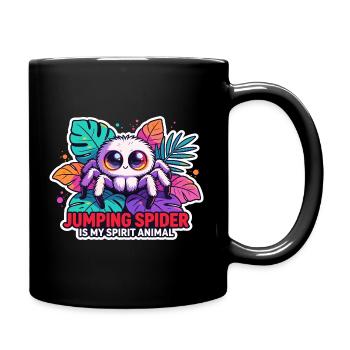 Jumping Spider ist mein Geist-Tier süß - Tasse einfarbig - Schwarz - Rechts