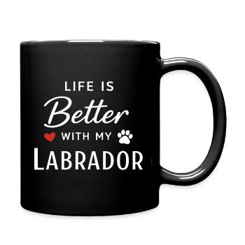 Life is Better with My Labrador Retriever Dog Love - Full Colour Mug - black - Right