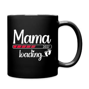 Mama 2027 Loading Werdende Mama 2027 - Tasse einfarbig - Schwarz - Rechts