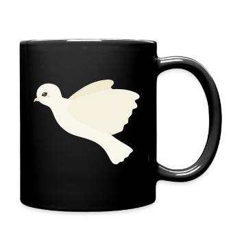 Colombe d’ivoire en vol - Mug uni - noir - Droite
