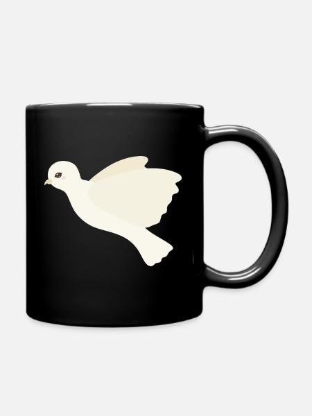 Ivory Dove in Flight - Full Colour Mug - black