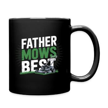 Papa Garten Rasenmäher Spruch Geschenk für Vater - Tasse einfarbig - Schwarz - Rechts
