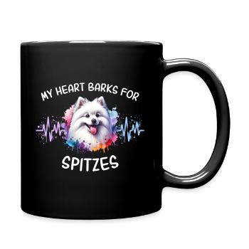 Spitz Herzlinie - Tasse einfarbig - Schwarz - Rechts
