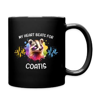 Ligne Cœur Coati - Mug uni - noir - Droite