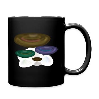 colorful mushrooms mushroom nature forest - Full Colour Mug - black - Right
