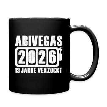 Abivegas 2026 Jubiläum Abitur Abiturient Wortwitz - Tasse einfarbig - Schwarz - Rechts