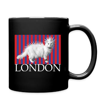 London Punk katze Mohikaner Kätzchen freche Katze - Tasse einfarbig - Schwarz - Rechts
