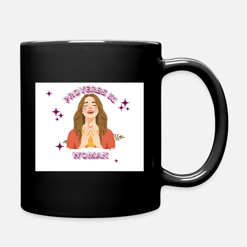 Proverbs 31 Woman Faith Glow - Full Colour Mug - black