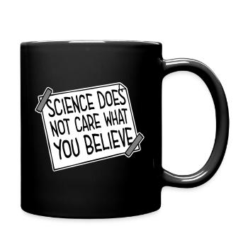 Science Does Not Care What You Believe Facts Logo - Full Colour Mug - black - Right