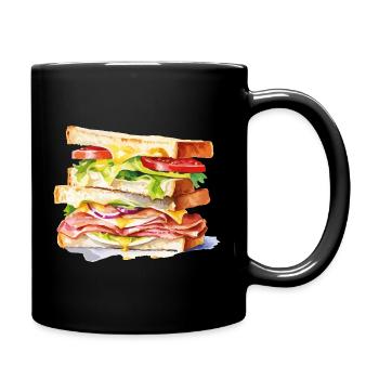 Bunte Sandwich-Schichten Illustration - Tasse einfarbig - Schwarz - Rechts