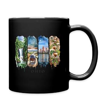 Ohio Travel – Cœur de tout et histoire - Mug uni - noir - Droite