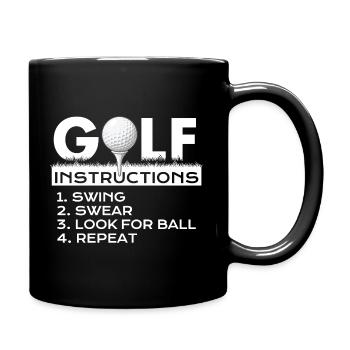 Instructions de golf Jurons de swing Répéter l’humour - Mug uni - noir - Droite