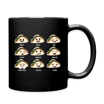 Taco Funny Faces Taco Lovers Tacos - Full Colour Mug - black - Right
