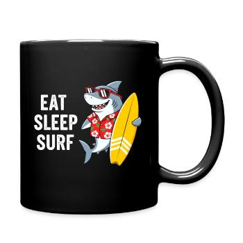 Mange Dors Requin de Surf - Mug uni - noir - Droite