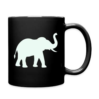 Elephant Silhouette Mint Pastel - Full Colour Mug - black - Right