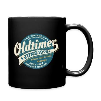 Oldtimer Juni 1976 | Geburtstag Geschenk - Tasse einfarbig - Schwarz - Rechts