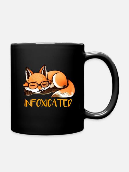 sleeping fox - Full Colour Mug - black
