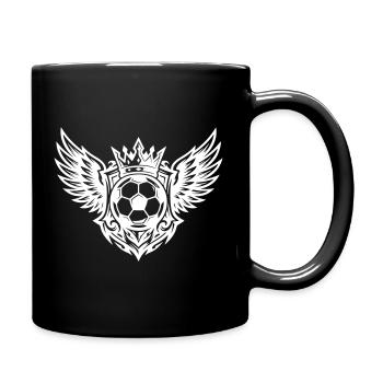 Fussball Wappen Krone Royal - Tasse einfarbig - Schwarz - Rechts