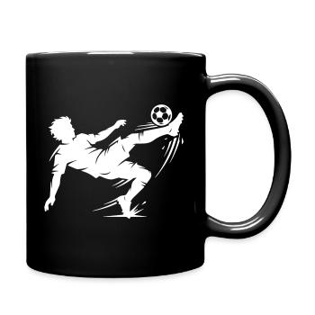 Fallrückzieher Fussball Silhouette - Tasse einfarbig - Schwarz - Rechts