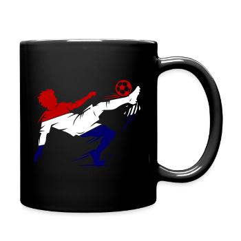 Retournée en pied Football néerlandais - Mug uni - noir - Droite