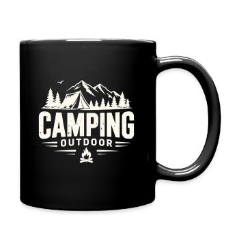 Camping Outdoor Mountain Adventure Tent - Full Colour Mug - black - Right