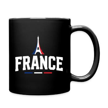 Éiffel et drapeau français supporter - Mug uni - noir - Droite