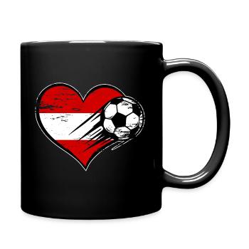 Flag football autrichien avec le cœur utilisé - Mug uni - noir - Droite