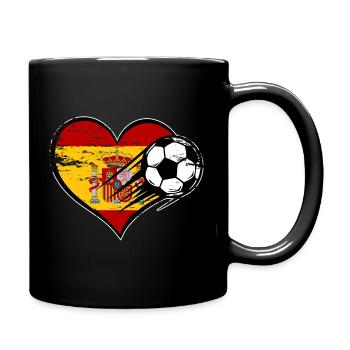 Flag football espagnol avec le cœur utilisé - Mug uni - noir - Droite