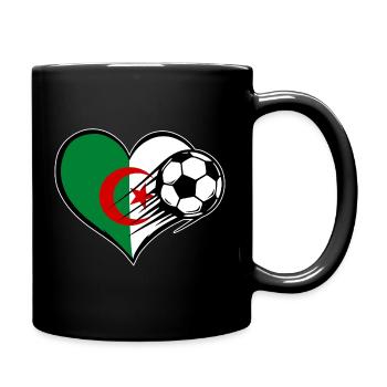 Algeria Flag Football with Heart - Full Colour Mug - black - Right