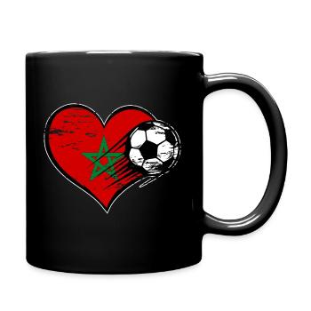 Flag football marocain avec cœur utilisé - Mug uni - noir - Droite