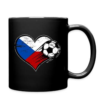Flag football de la République tchèque avec le cœur utilisé - Mug uni - noir - Droite