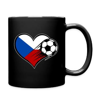 Flag Football avec cœur de la République tchèque - Mug uni - noir - Droite